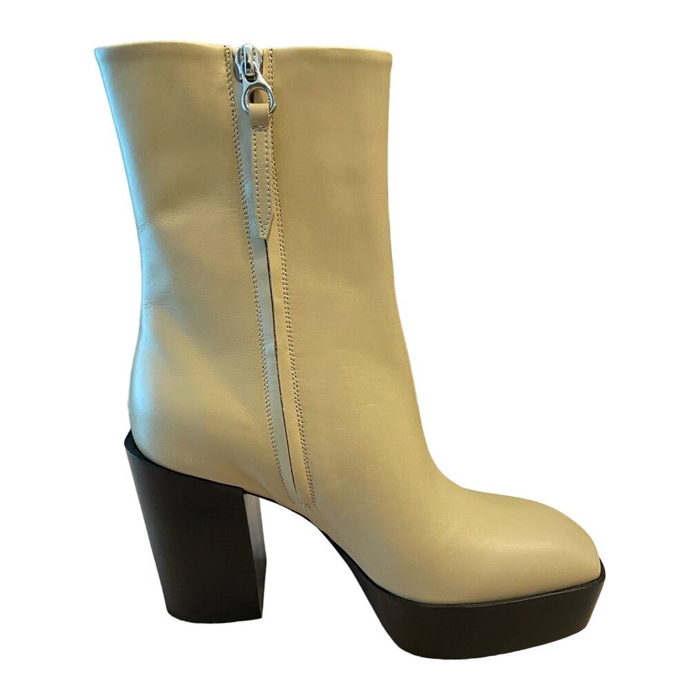Aeyde Berlin Soft Calf Leather Platform Ankle Boots Square Toe Fall Winter 38